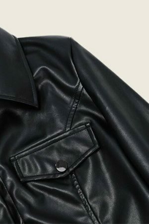 Y2K Streetwear Faux Leather Short Jacket for Women