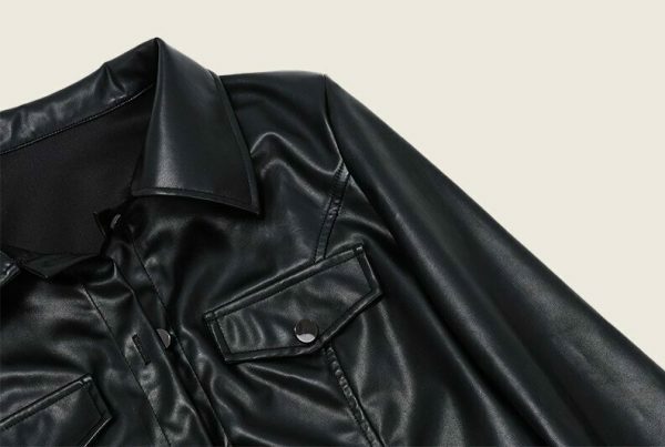 Y2K Streetwear Faux Leather Short Jacket for Women