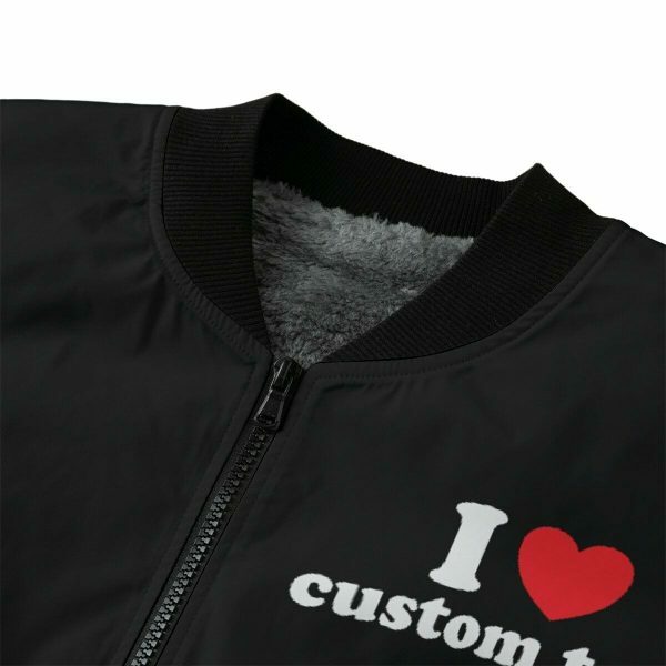 Y2K Streetwear Fleece Bomber Jacket with Custom Text