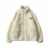 Y2K Streetwear Fleece Jacket for Winter Warmth