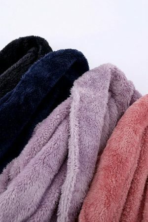 Y2K Streetwear Fluffy Cotton Robes for Men & Women - Cute Pajamas for Couples - Household Bathrobe Gift