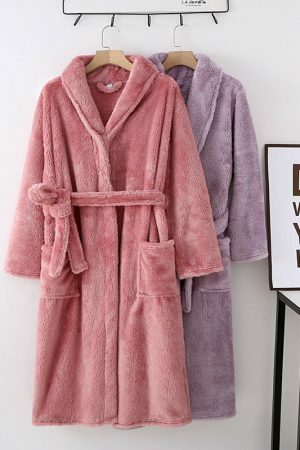 Y2K Streetwear Fluffy Cotton Robes for Men & Women - Cute Pajamas for Couples - Household Bathrobe Gift