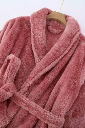 Y2K Streetwear Fluffy Cotton Robes for Men & Women - Cute Pajamas for Couples - Household Bathrobe Gift