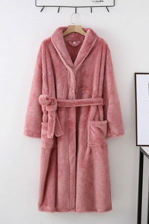 Y2K Streetwear Fluffy Cotton Robes for Men & Women - Cute Pajamas for Couples - Household Bathrobe Gift