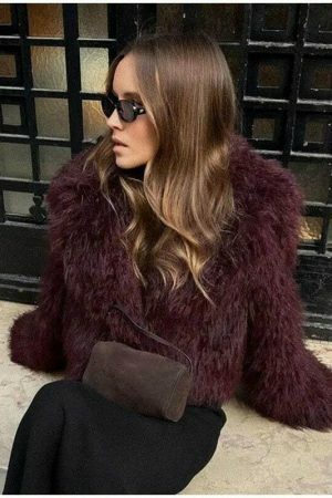 Y2K Streetwear Fur Coat for Women - Cropped Fluffy Jacket