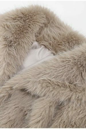 Y2K Streetwear Fur Coat for Women - Cropped Fluffy Jacket