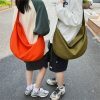 Y2K Streetwear Half Moon Nylon Crescent Crossbody Saddle Messenger Sling Canvas Bag