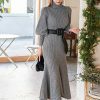 Y2K Streetwear High Neck Slim Sweater Bodycon Dress