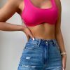 Y2K Streetwear Hot Pink Stretchy Bra with Inner Pads & Lifting Effect