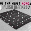 Y2K Streetwear Huntress Velveteen Plush Blanket - Soft Black Throw Cozy Cover