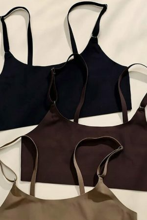 Y2K Streetwear Ice Silk Bra Set with Sexy Thong