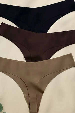 Y2K Streetwear Ice Silk Bra Set with Sexy Thong