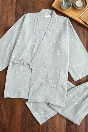 Y2K Streetwear Kimono Pajama Set for Couples