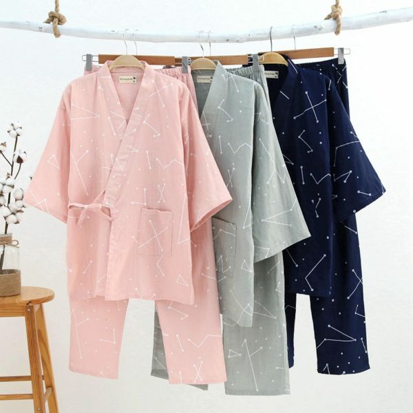 Y2K Streetwear Kimono Pajama Set for Couples