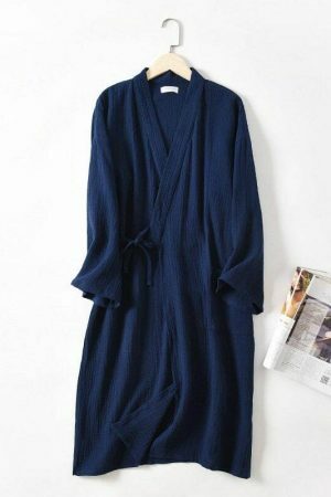 Y2K Streetwear Kimono Robes for Couples | Men's & Women's Pajamas | Cotton Crepe Bathrobe | Perfect Gift