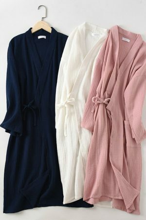 Y2K Streetwear Kimono Robes for Couples | Men's & Women's Pajamas | Cotton Crepe Bathrobe | Perfect Gift