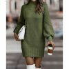 Y2K Streetwear Knit Turtleneck Sweater Dress - Stylish Mini Dress