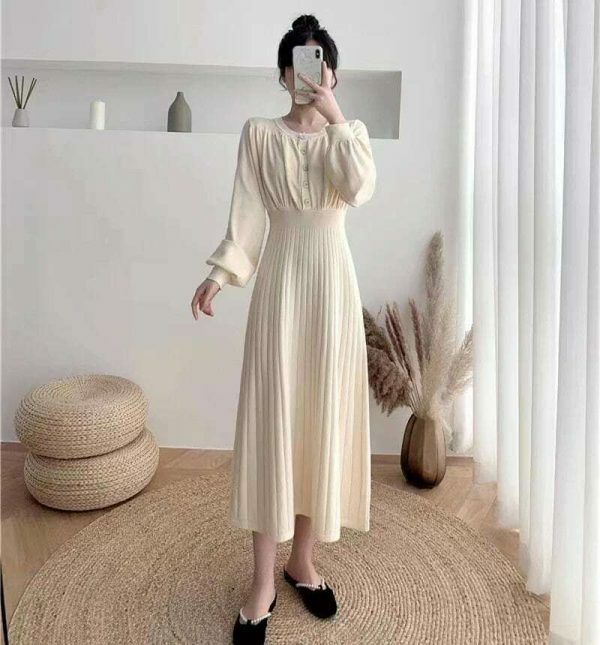 Y2K Streetwear Knitted Midi Dress for Women