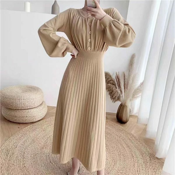 Y2K Streetwear Knitted Midi Dress for Women