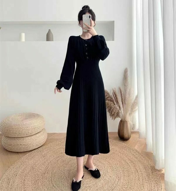 Y2K Streetwear Knitted Midi Dress for Women