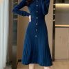 Y2K Streetwear Knitted Sweater Dress for Women - Winter Long Clothing