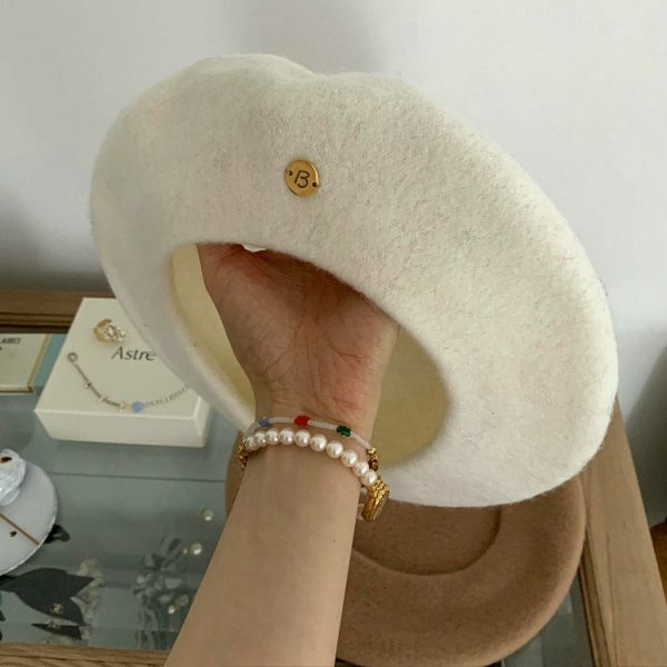 Y2K Streetwear Korean Style Solid Color Wool Beret