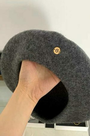 Y2K Streetwear Korean Style Solid Color Wool Beret