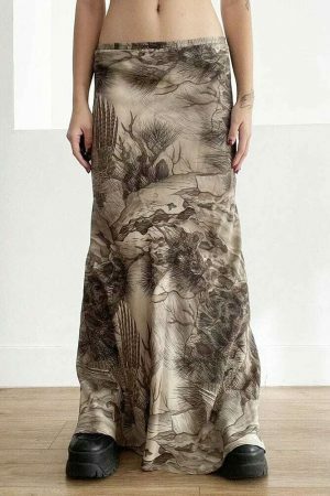 Y2K Streetwear Maxi Skirt for Women