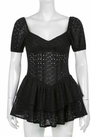 Y2K Streetwear Mini Layered Party Dress for Women