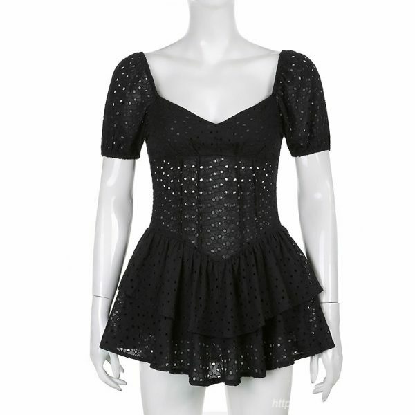 Y2K Streetwear Mini Layered Party Dress for Women