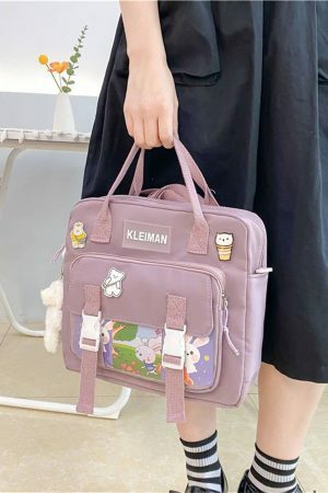 Y2K Streetwear Multi-Pocket Canvas Backpack for Women