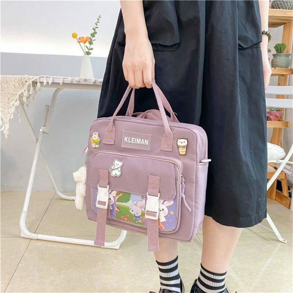 Y2K Streetwear Multi-Pocket Canvas Backpack for Women