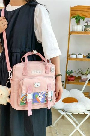 Y2K Streetwear Multi-Pocket Canvas Backpack for Women