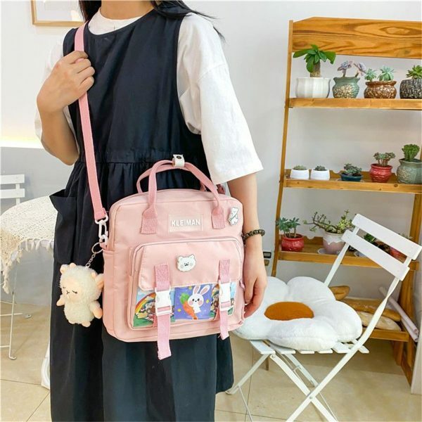 Y2K Streetwear Multi-Pocket Canvas Backpack for Women