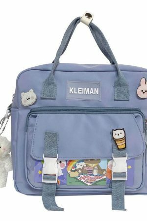 Y2K Streetwear Multi-Pocket Canvas Backpack for Women