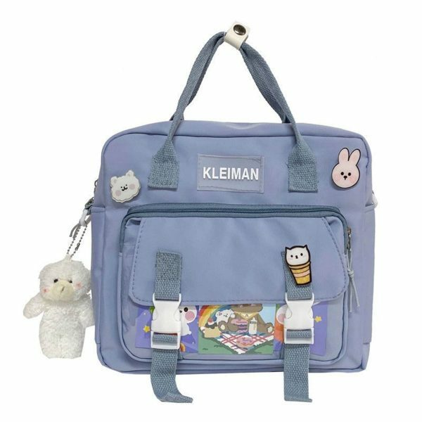 Y2K Streetwear Multi-Pocket Canvas Backpack for Women