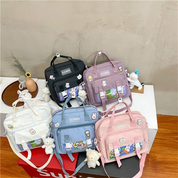 Y2K Streetwear Multi-Pocket Canvas Backpack for Women