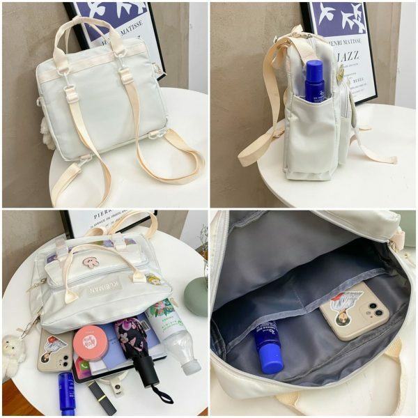 Y2K Streetwear Multi-Pocket Canvas Backpack for Women