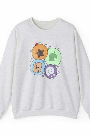 Y2K Streetwear Ornament Sweatshirt: Trendy Christmas Gamer Gift