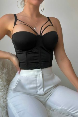 Y2K Streetwear Retro Corset Waist Cincher & Bustier Top