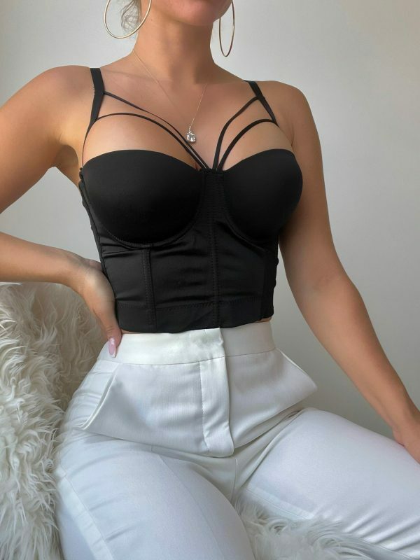 Y2K Streetwear Retro Corset Waist Cincher & Bustier Top