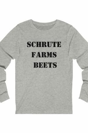 Y2K Streetwear: Schrute Farms Beets Long Sleeve Shirt - Dwight Schrute Inspired - Sitcom Running Aesthetic