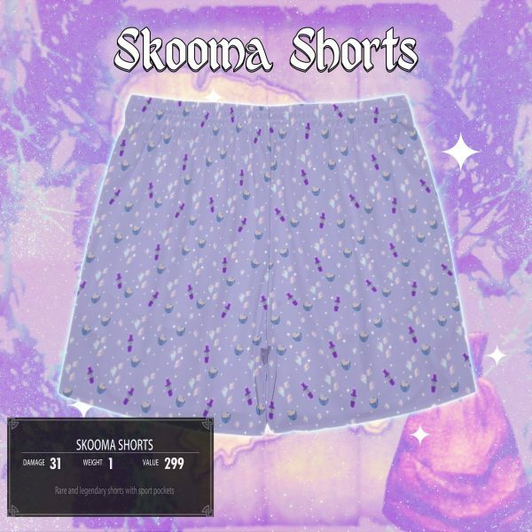 Y2K Streetwear Shorts - Moon Sugar & Soul Gems, Medieval Gamer Aesthetic