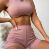 Y2K Streetwear Stella Rose Blush Shorts Set