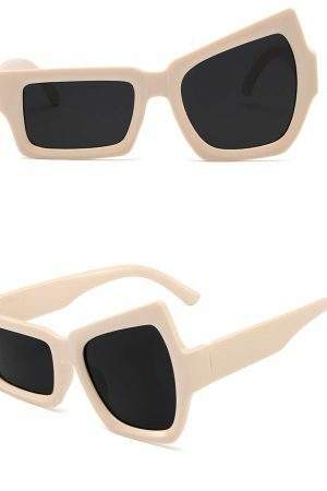 Y2K Streetwear Sunglasses: Edgy Big Frame Quirky Rave Party Futuristic Aesthetics