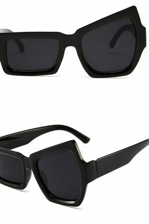 Y2K Streetwear Sunglasses: Edgy Big Frame Quirky Rave Party Futuristic Aesthetics