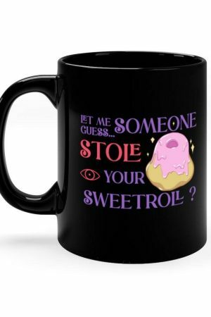 Y2K Streetwear Sweet Roll Mug - Black DnD Medieval Coffee Lover Tavern Gamer Gift