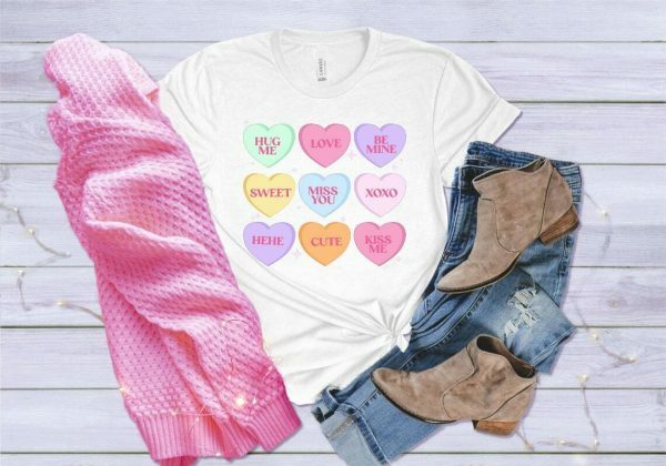 Y2K Streetwear Valentines Conversation Hearts Graphic Tee