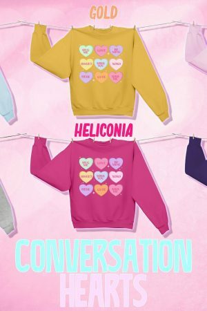 Y2K Streetwear Valentines Conversation Hearts Sweatshirt - Couples Cozy & Warm Aesthetic