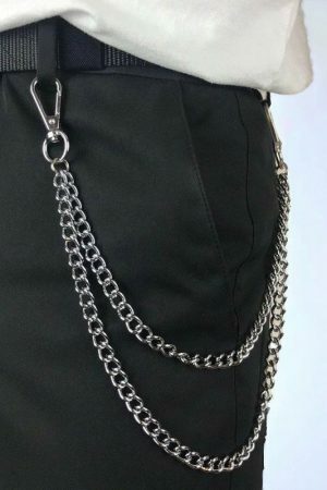 Y2K Streetwear Waist Chain for Punk and Goth Aesthetics